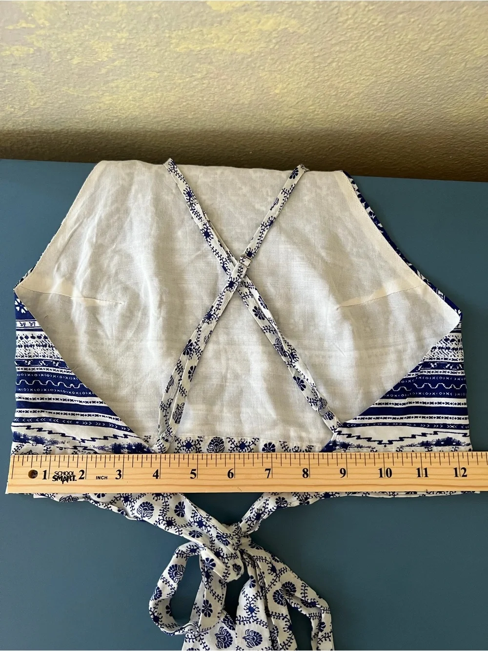 Latiste Miami Blue White Boho 2-Piece Crop Top Maxi Skirt Set M